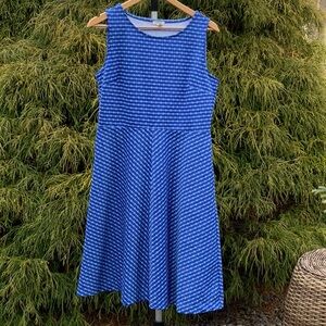 Talbots Sleeveless Dress Flared Skirt Blue
